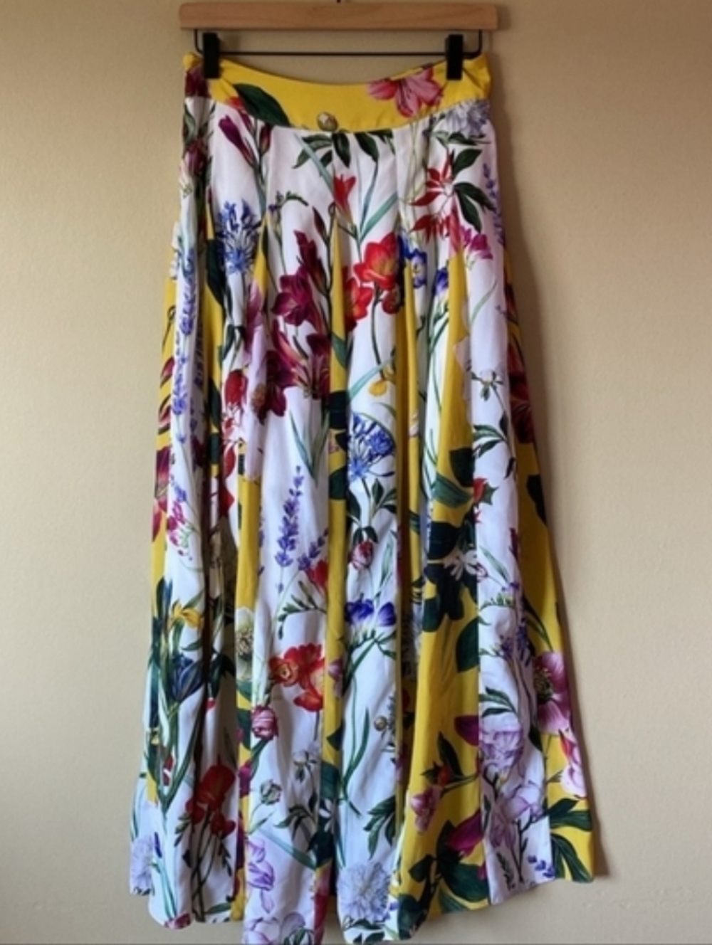 Rococo Sand Yellow Floral Maxi Skirt - Lightweight Summer Skirt - Picture 7 of 7